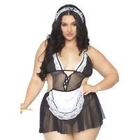 Костюм покоївки Leg Avenue Fantasy French Maid XL/XXL, сукня, трусики, пов’язка — Переглянути зображення 1