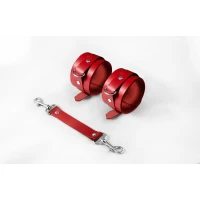 Наручники Feral Feelings - Hand Restraints Red, натуральна шкіра — Просмотреть изображение 1