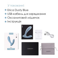 Смарт-вібратор в трусики Svakom Erica Dusty Blue, дуже гнучкий, 2 мотори — Просмотреть изображение 7