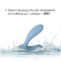 Смарт-вибратор в трусики Svakom Erica Dusty Blue, очень гибкий, 2 мотора