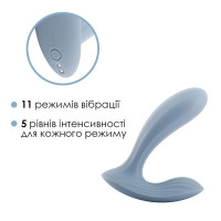 Смарт-вибратор в трусики Svakom Erica Dusty Blue, очень гибкий, 2 мотора