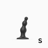 Насадка для страпона Strap-On-Me Dildo Plug Beads Black S — Переглянути зображення 1
