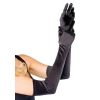 Довгі атласні рукавички Leg Avenue Extra Long Satin Gloves, One Size, чорні — Переглянути зображення 1