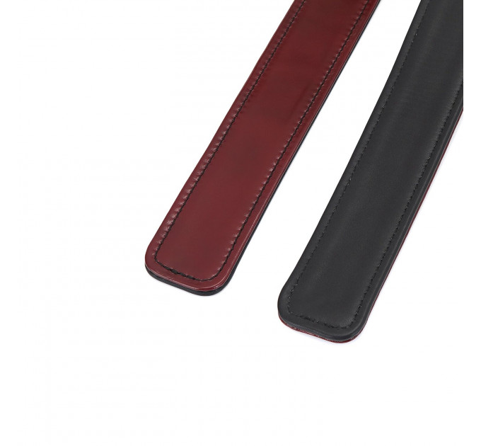 Фіксатори для стегон Liebe Seele Wine Red Thigh Cuffs L Size, натуральна шкіра