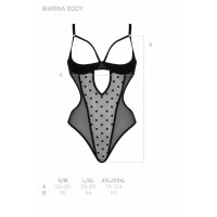 Эротическое боди Passion MARINA BODY, XXL/XXXL, black, с открытыми чашками