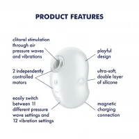 Вакуумний кліторальний стимулятор з вібрацією Satisfyer Cutie Ghost White — Переглянути зображення 3