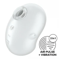 Вакуумний кліторальний стимулятор з вібрацією Satisfyer Cutie Ghost White — Переглянути зображення 1