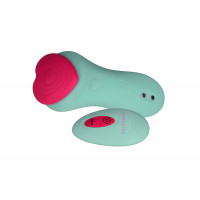 Вибратор в трусики FairyGasm HeartGem green, на магните, пульт ДУ