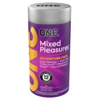 Презервативи ONE Mixed Pleasures, 12 шт, 6 видів, подарункове паковання-тубус — Переглянути зображення 1