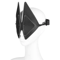 Маска на очі LOCKINK Vixen Blindfold, чорна, натуральна шкіра, регульований обсяг — Просмотреть изображение 4