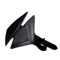 Маска на очі LOCKINK Vixen Blindfold, чорна, натуральна шкіра, регульований обсяг — Просмотреть изображение 1