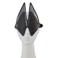 Маска на очі LOCKINK Vixen Blindfold, чорна, натуральна шкіра, регульований обсяг — Просмотреть изображение 3