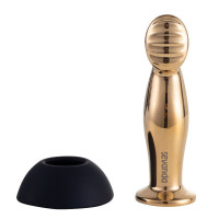 Вибромассажер простаты LOCKINK SEVANDA Eros, золотистый, 10 режимов, пульт ДУ, съемная присоска