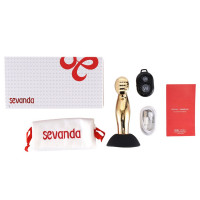 Вибромассажер простаты LOCKINK SEVANDA Eros, золотистый, 10 режимов, пульт ДУ, съемная присоска — Просмотреть изображение 10