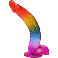 Фалоімітатор Doc Johnson Crystal Jellies - 9.5 Inch Dildo - Rainbow — Переглянути зображення 2