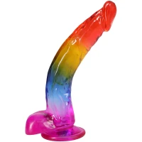 Фалоімітатор Doc Johnson Crystal Jellies - 9.5 Inch Dildo - Rainbow — Переглянути зображення 1
