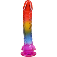 Фаллоимитатор Doc Johnson Crystal Jellies - 9.5 Inch Dildo - Rainbow — Просмотреть изображение 4