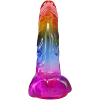 Фаллоимитатор Doc Johnson Crystal Jellies - 9.5 Inch Dildo - Rainbow — Просмотреть изображение 3