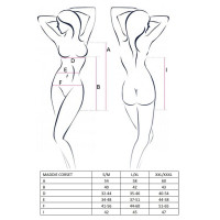 Корсет-сорочка с пажами Passion MADDIE CORSET S/M, black, трусики