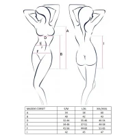 Корсет-сорочка з пажами Passion MADDIE CORSET S/M, black, трусики — Переглянути зображення 3
