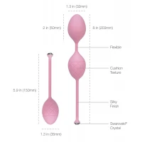 Розкішні вагінальні кульки PILLOW TALK - Frisky Pink з кристалом, діаметр 3,2 см, вага 49-75гр — Переглянути зображення 8