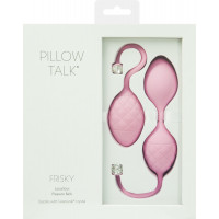 Розкішні вагінальні кульки PILLOW TALK - Frisky Pink з кристалом, діаметр 3,2 см, вага 49-75гр — Переглянути зображення 9