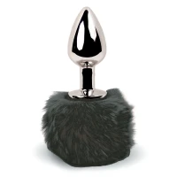 Анальна пробка FeelzToys - Bunny Tails Butt Plug Black — Переглянути зображення 1
