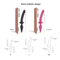 Анальна пробка з дилдо 2в1 Strap-On-Me SWITCH PLUG-IN DILDO Fuchsia L, діаметр 4,5/3,4 см — Переглянути зображення 3