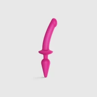 Анальна пробка з дилдо 2в1 Strap-On-Me SWITCH PLUG-IN DILDO Fuchsia L, діаметр 4,5/3,4 см — Переглянути зображення 1