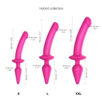 Анальна пробка з дилдо 2в1 Strap-On-Me SWITCH PLUG-IN DILDO Fuchsia L, діаметр 4,5/3,4 см — Переглянути зображення 4