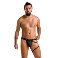 Чоловічі трусики танга з підв’язкою Passion 058 THONG BILL XXL/XXXL Black — Переглянути зображення 4