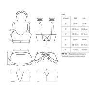 Атласный эротический костюм горничной Obsessive Maid set S/M, black, 5 предметов — Просмотреть изображение 7