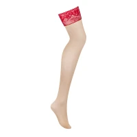 Панчохи під пояс із широким мереживом Obsessive Lacelove stockings XL/2XL — Переглянути зображення 3