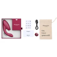 Подвійний вакуумний кліторальний стимулятор Womanizer Duo 2 - Bordeaux, незалежні мотори — Переглянути зображення 12