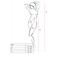Еротичні колготки-бодістокінг з ажурним поясом Passion S027 One Size, white, відкритий доступ — Переглянути зображення 3