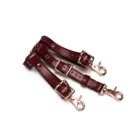 Шкіряні трусики для вібратора Liebe Seele Wine Red Forced Orgasm Strop, повністю регульовані — Переглянути зображення 6
