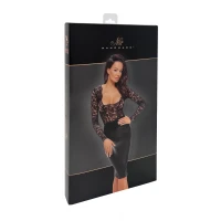 Сукня Noir Handmade F295 Euphoria, L, black, мереживо, глибоке декольте, спідниця міді під латекс — Переглянути зображення 6
