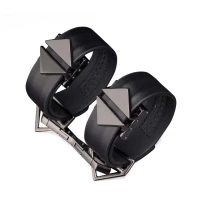 Набір фіксаторів для рук та ніг LOCKINK Hogtie Set, чорний, ремені з натуральної шкіри — Переглянути зображення 3