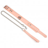 Ошейник с поводком Liebe Seele Dark Candy Pink Collar with Leash, поводок на карабине