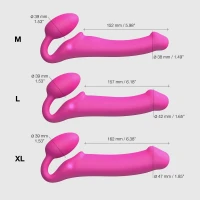 Безремінний страпон з вібрацією Strap-On-Me Vibrating Fuchsia XL, діам. 4,7см, пульт ДК, регульований — Переглянути зображення 5