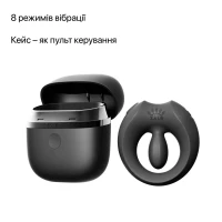 Ерекційне смарт-віброкільце Zalo Apis Obsidian Black, до 4 годин роботи, зарядний кейс — Переглянути зображення 5