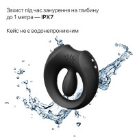 Эрекционное смарт-виброкольцо Zalo Apis Obsidian Black, до 4 часов работы, зарядный кейс — Просмотреть изображение 8