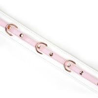Ошейник с поводком Liebe Seele White & Pink Fairy Goat Leather Collar
