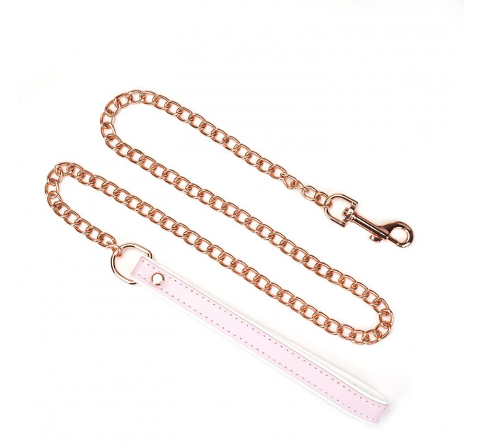Нашийник з повідцем Liebe Seele White & Pink Fairy Goat Leather Collar