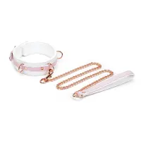 Нашийник з повідцем Liebe Seele White &amp; Pink Fairy Goat Leather Collar — Переглянути зображення 1