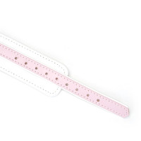 Ошейник с поводком Liebe Seele White & Pink Fairy Goat Leather Collar