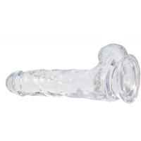 Прозорий фалоімітатор на присосці ADDICTION — Clear Dildo with Balls 8″, віброкуля в подарунок — Переглянути зображення 6