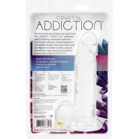 Прозорий фалоімітатор на присосці ADDICTION — Clear Dildo with Balls 8″, віброкуля в подарунок — Переглянути зображення 12