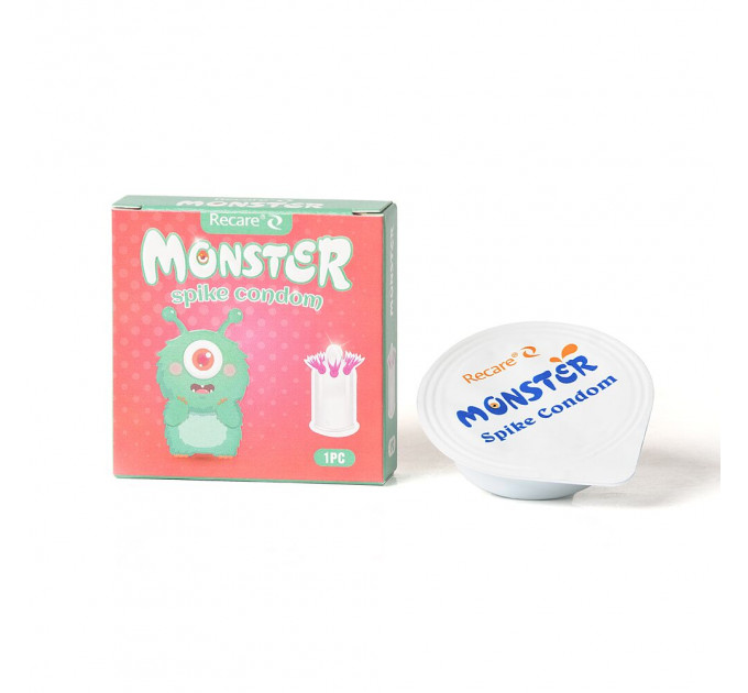 Насадка на член Recare Turquoise Monster Spike Condom (презерватив з вусиками)