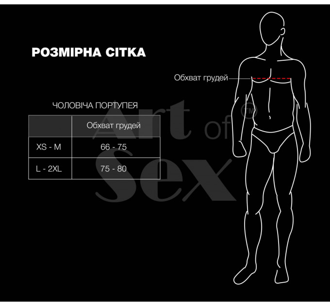 Чоловіча портупея Art of Sex - Spartacus, натуральна, колір чорний, розмір XS-M
